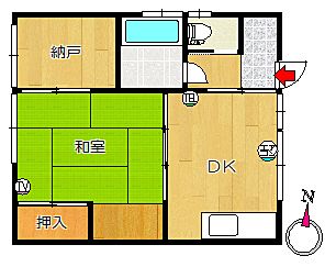 松本アパート102号室の間取り図です